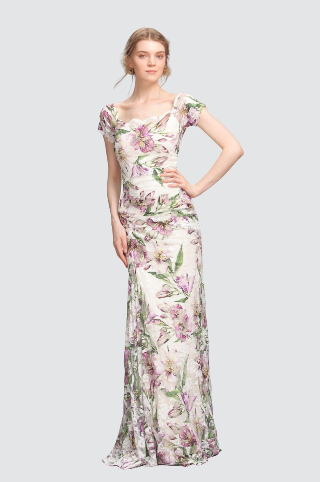 Langes, klassisches Off-Shoulder-Kleid