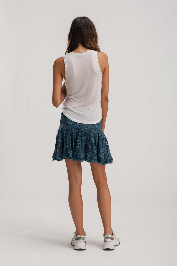 Mini Flared Lace Skirt