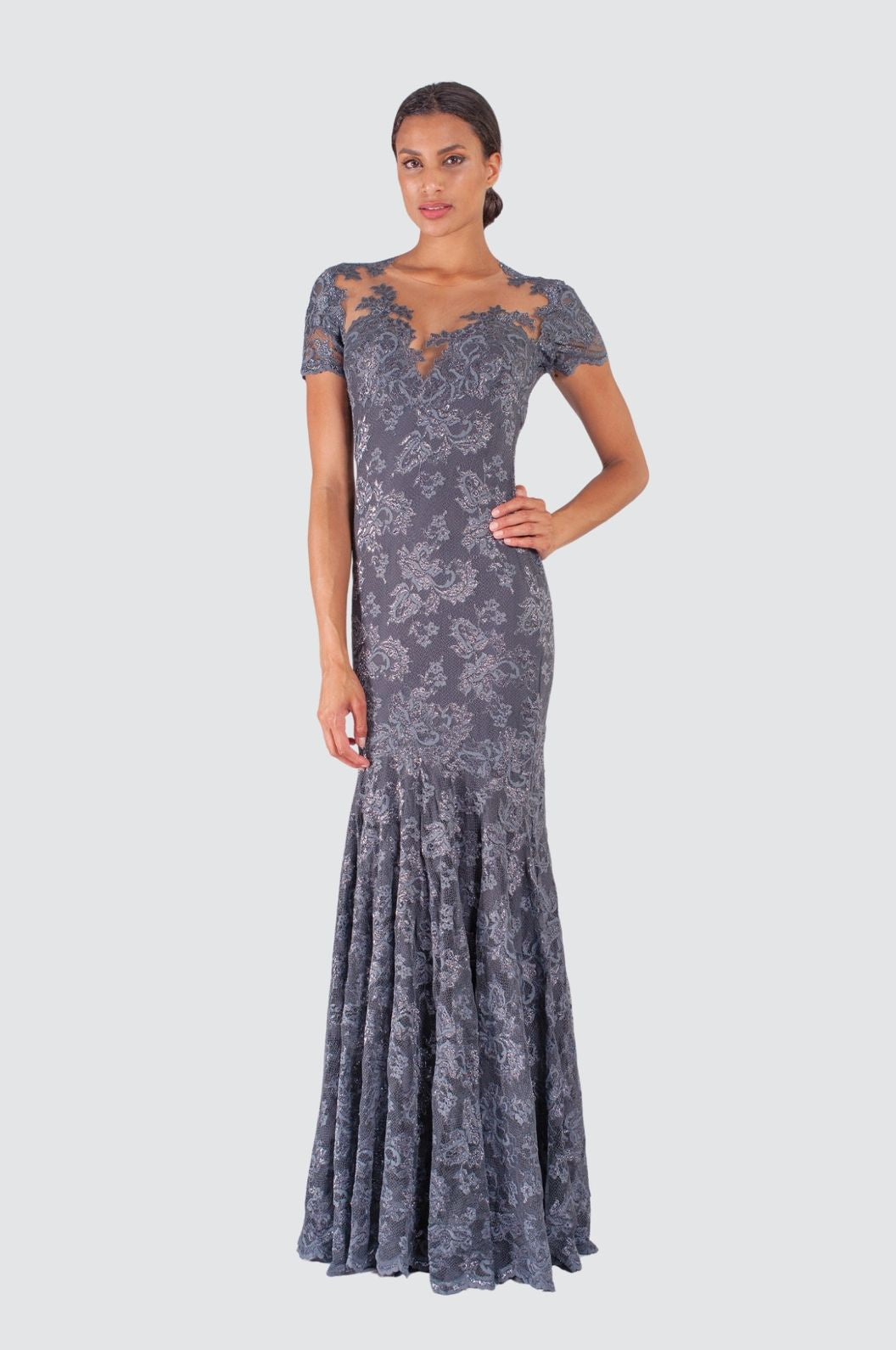 Mermaid Lace Gown with Illusion Mermaid Lace Gown with Illusion
