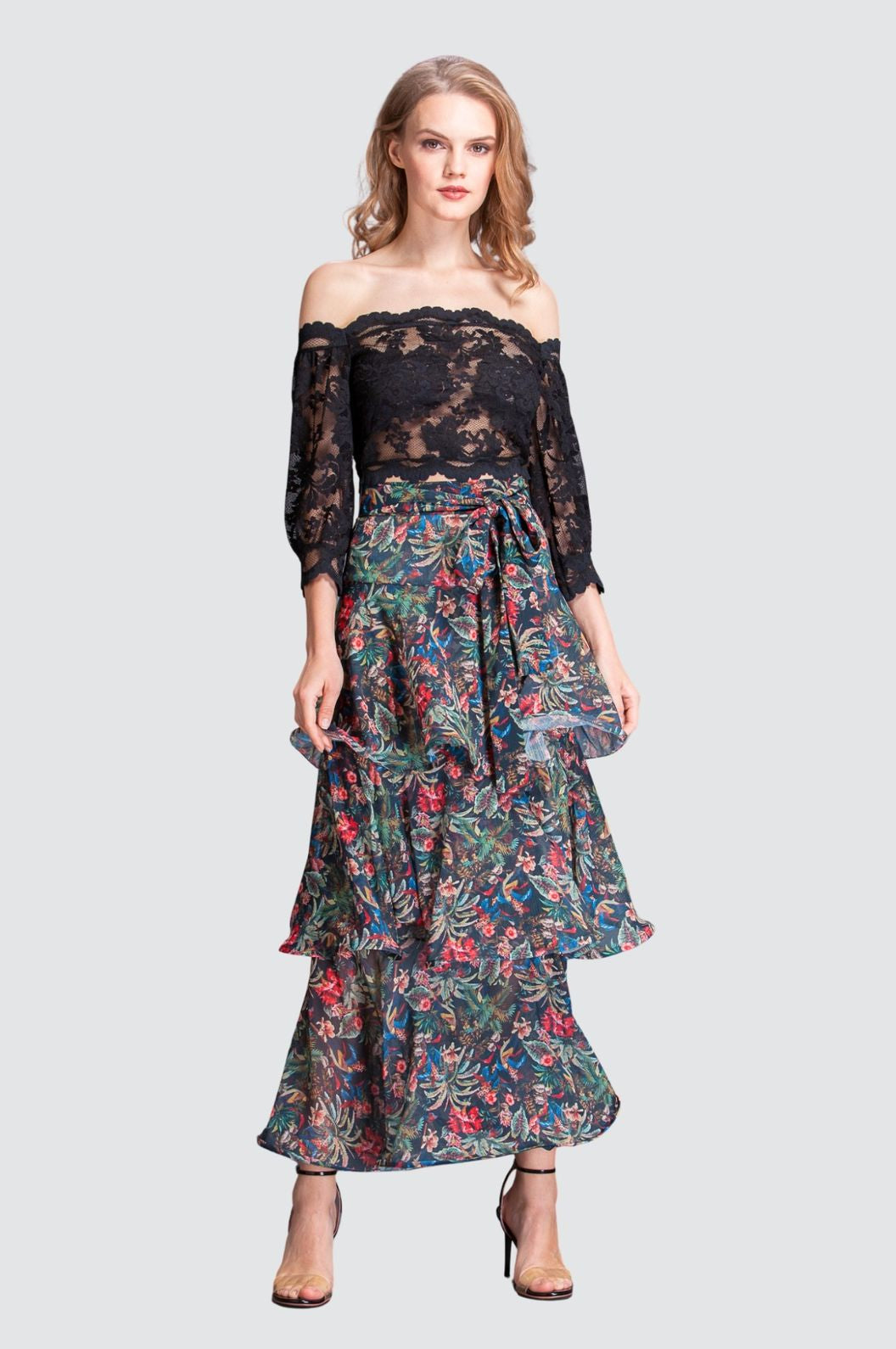 Dunkelblaues Spitzen-Set