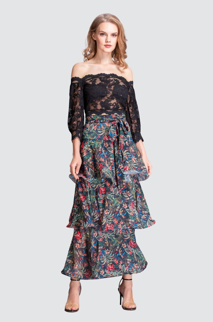 Dunkelblaues Spitzen-Set