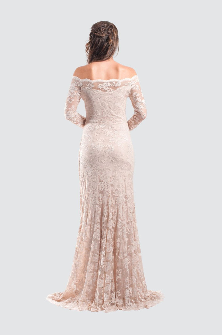 Meerjungfrau-Kleid mit schulterfreiem Spitzendekolleté