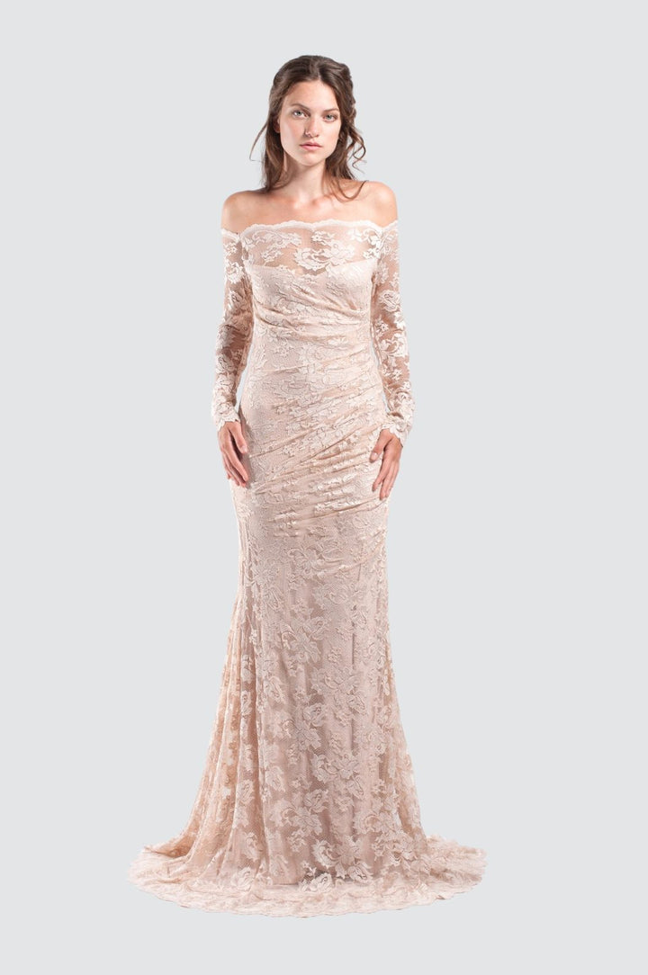 Meerjungfrau-Kleid mit schulterfreiem Spitzendekolleté