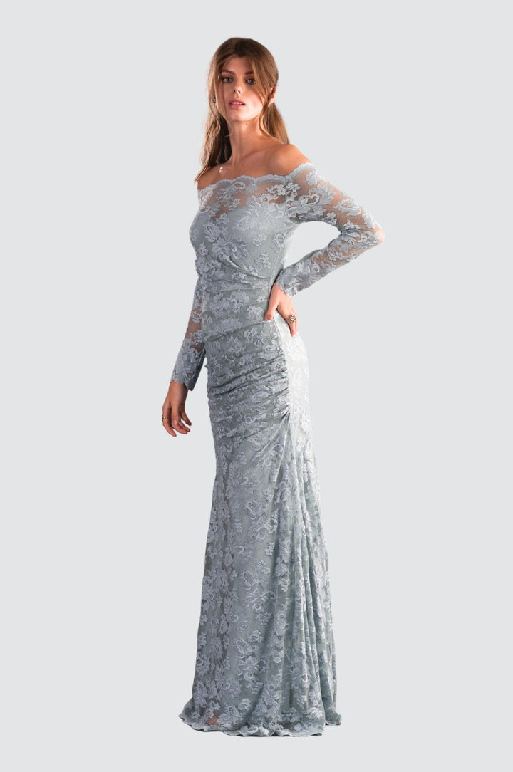 Meerjungfrau-Kleid mit schulterfreiem Spitzendekolleté