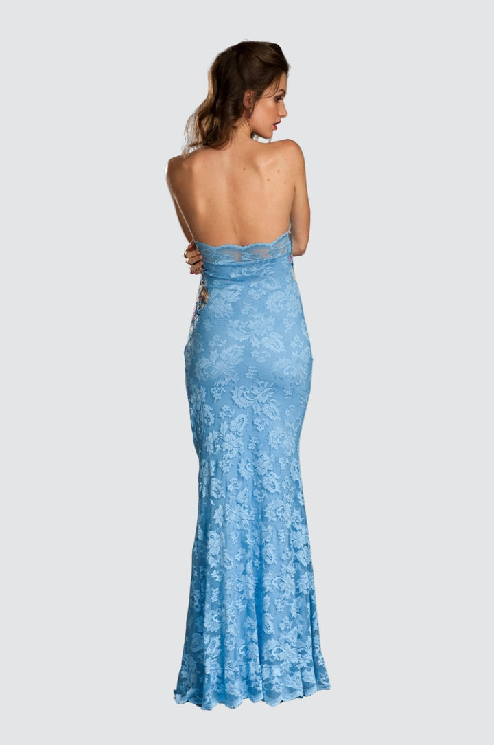 Schulterfreies Spitzenkleid