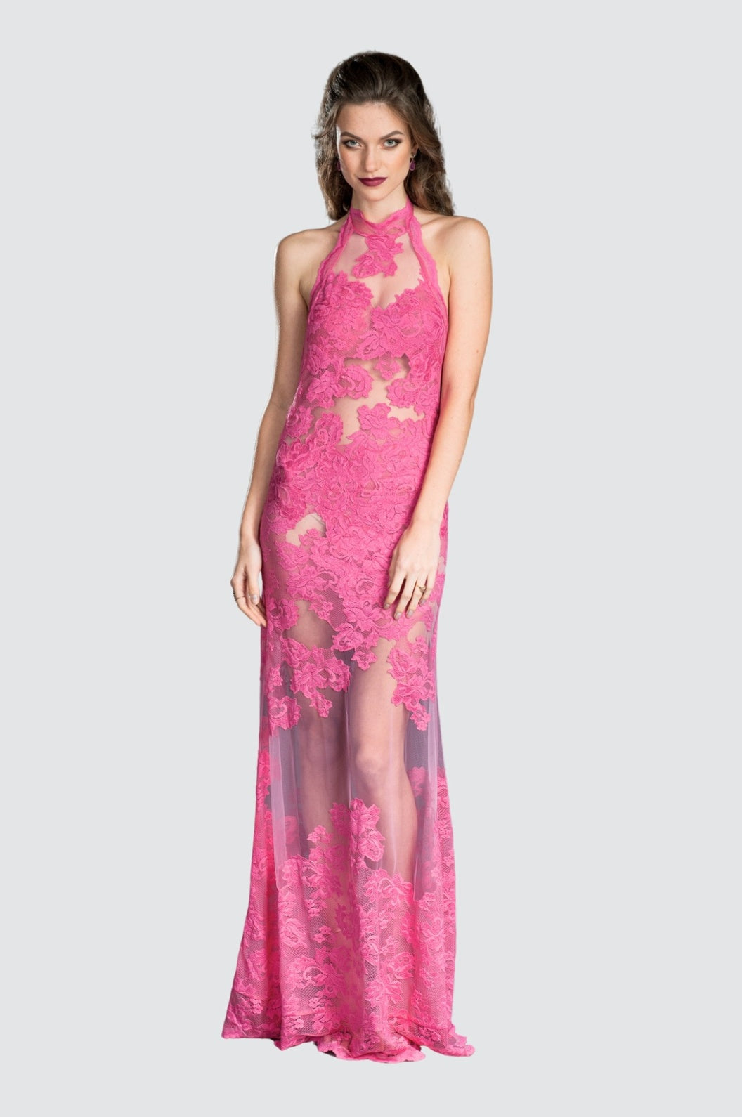 Transparentes Spitzenkleid