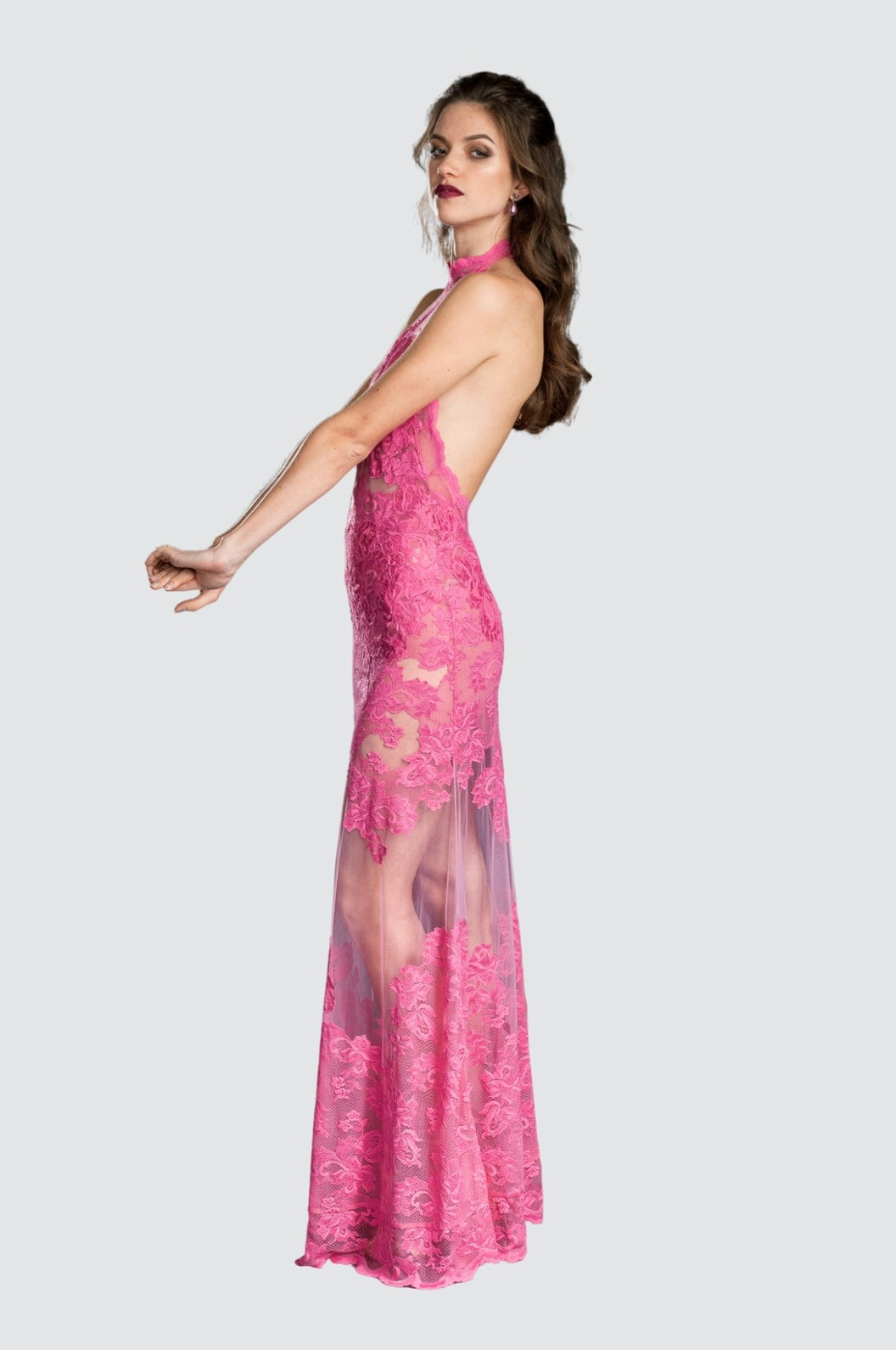 Transparentes Spitzenkleid