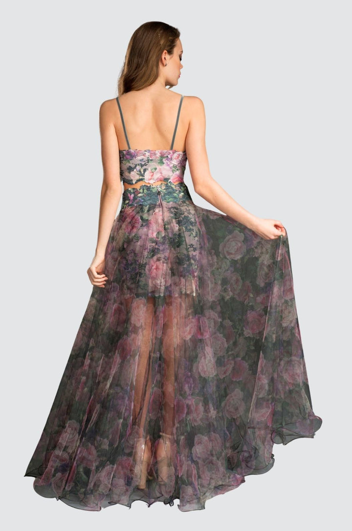 Bustier-Crop-Top mit Blumenspitze