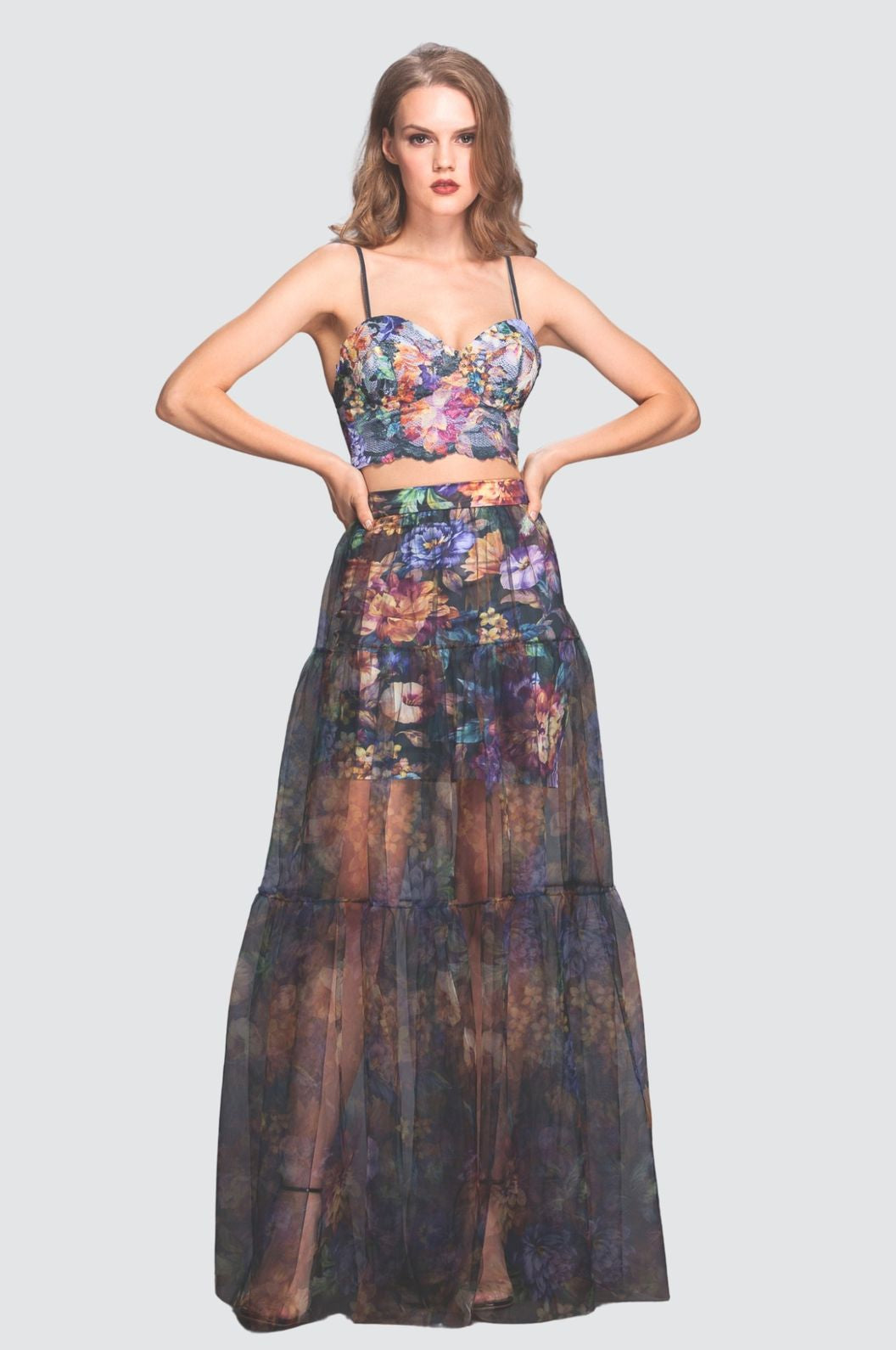 Transparenter Rock mit Print