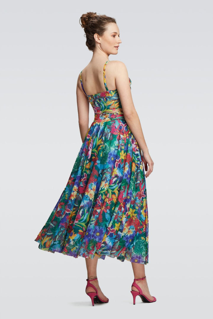 Bustier-Crop-Top mit Blumenspitze