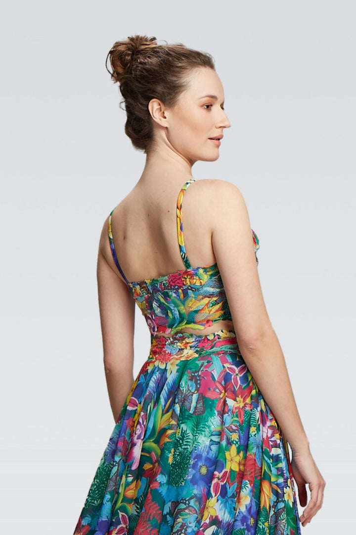 Bustier-Crop-Top mit Blumenspitze