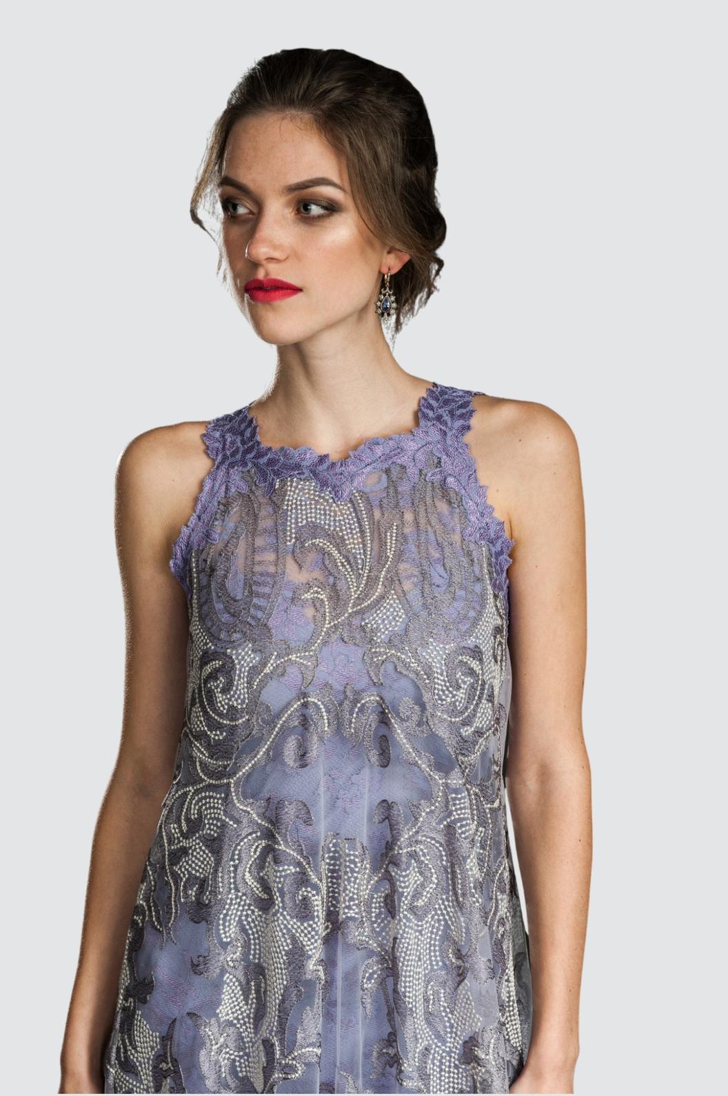 A-Linien-Spitzenkleid mit Illusion