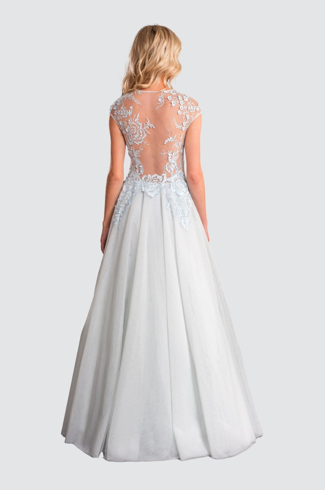 Robe mi-longue bouffante à col en V