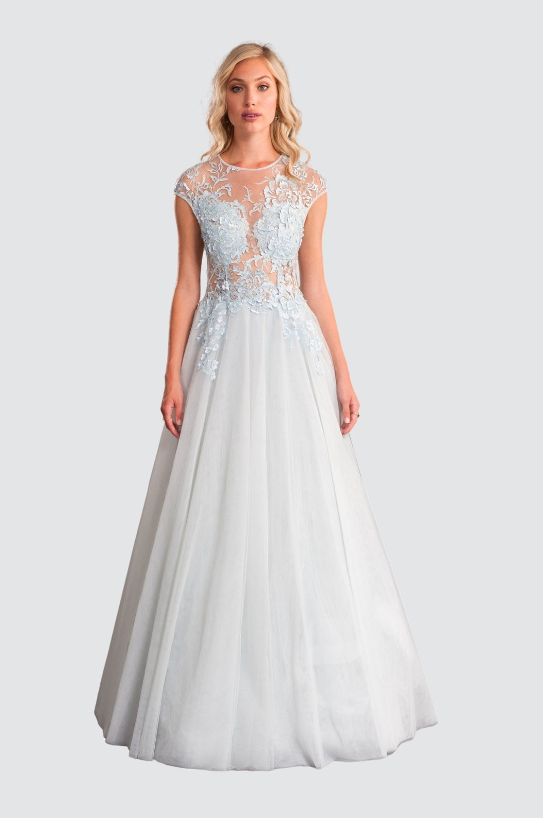 Robe mi-longue bouffante à col en V