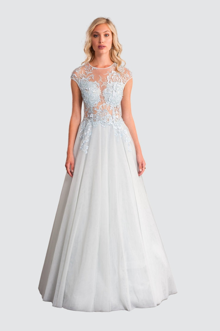 Robe mi-longue bouffante à col en V