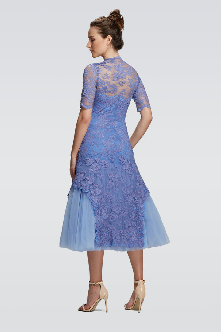 Midi Dress with Azur Tulle-1
