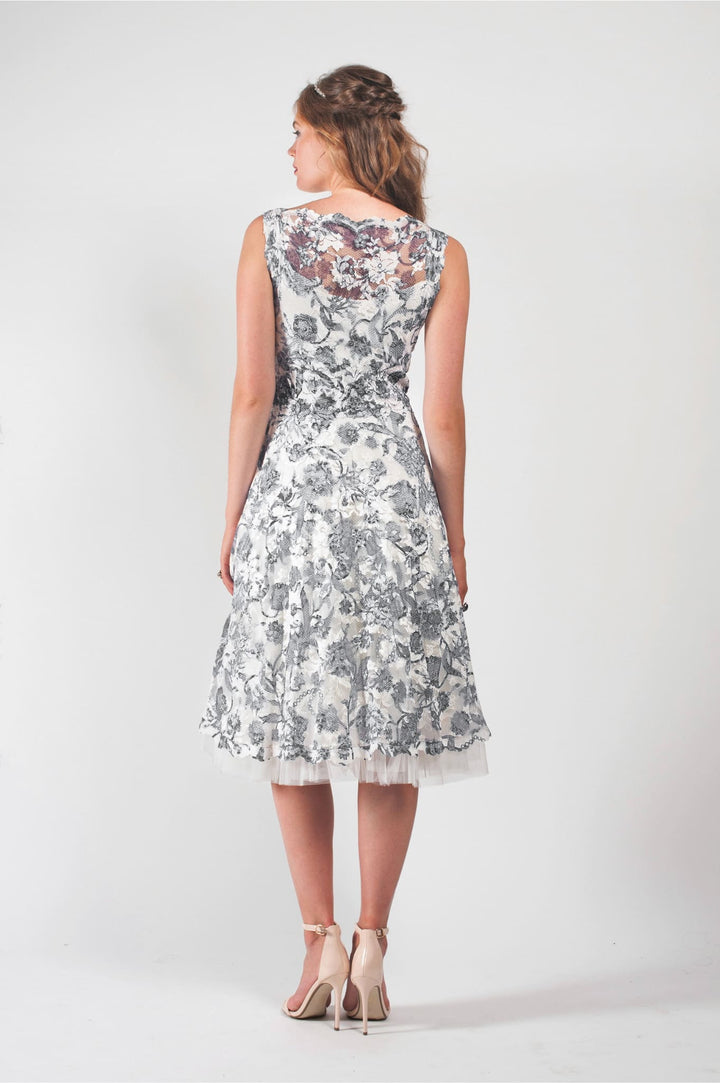 Cocktail Dress with Scalloped V-Neck-3