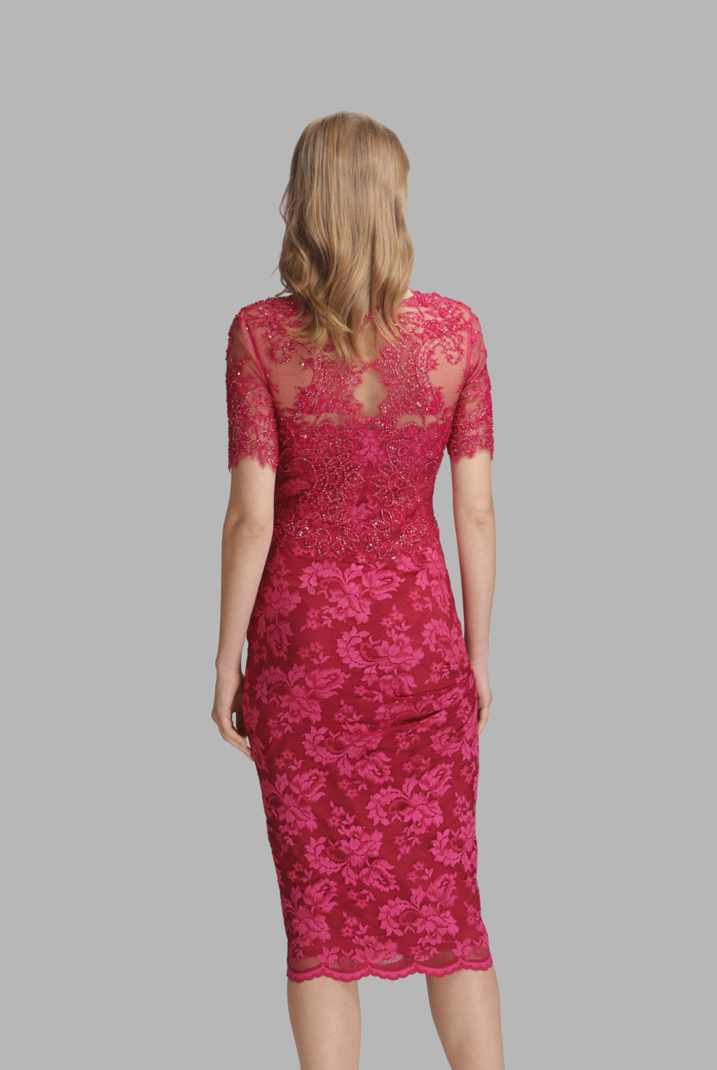 Heart neckline ruched torso dress-2