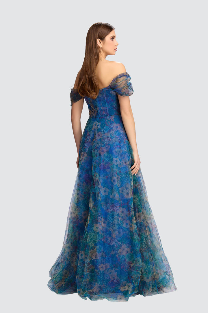 Enchanted Bloom Off-Shoulder Floral Gown-1