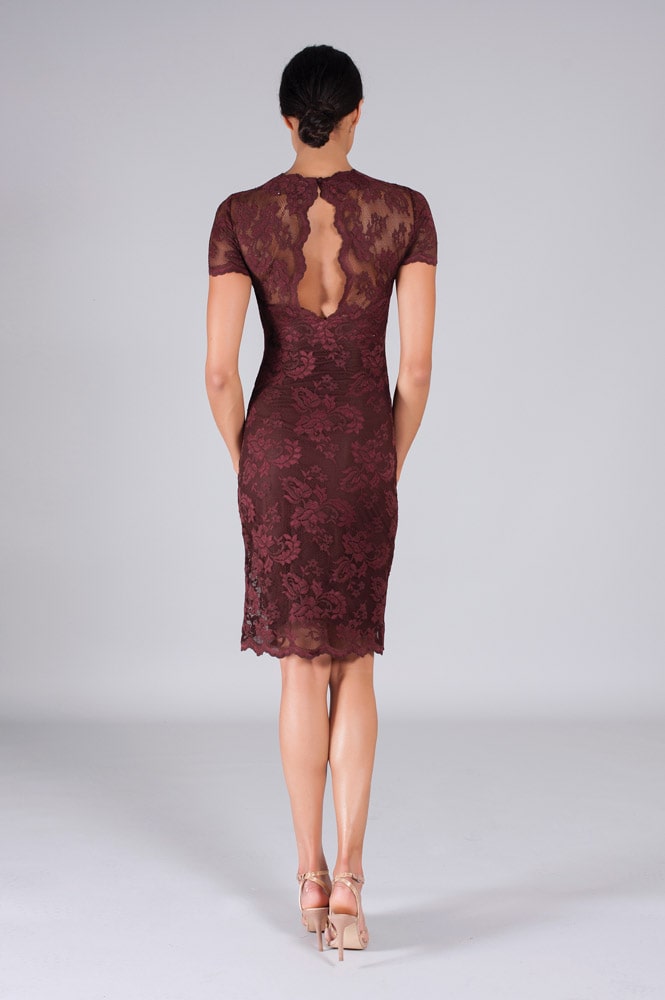 Lace Dress with Illusion-1