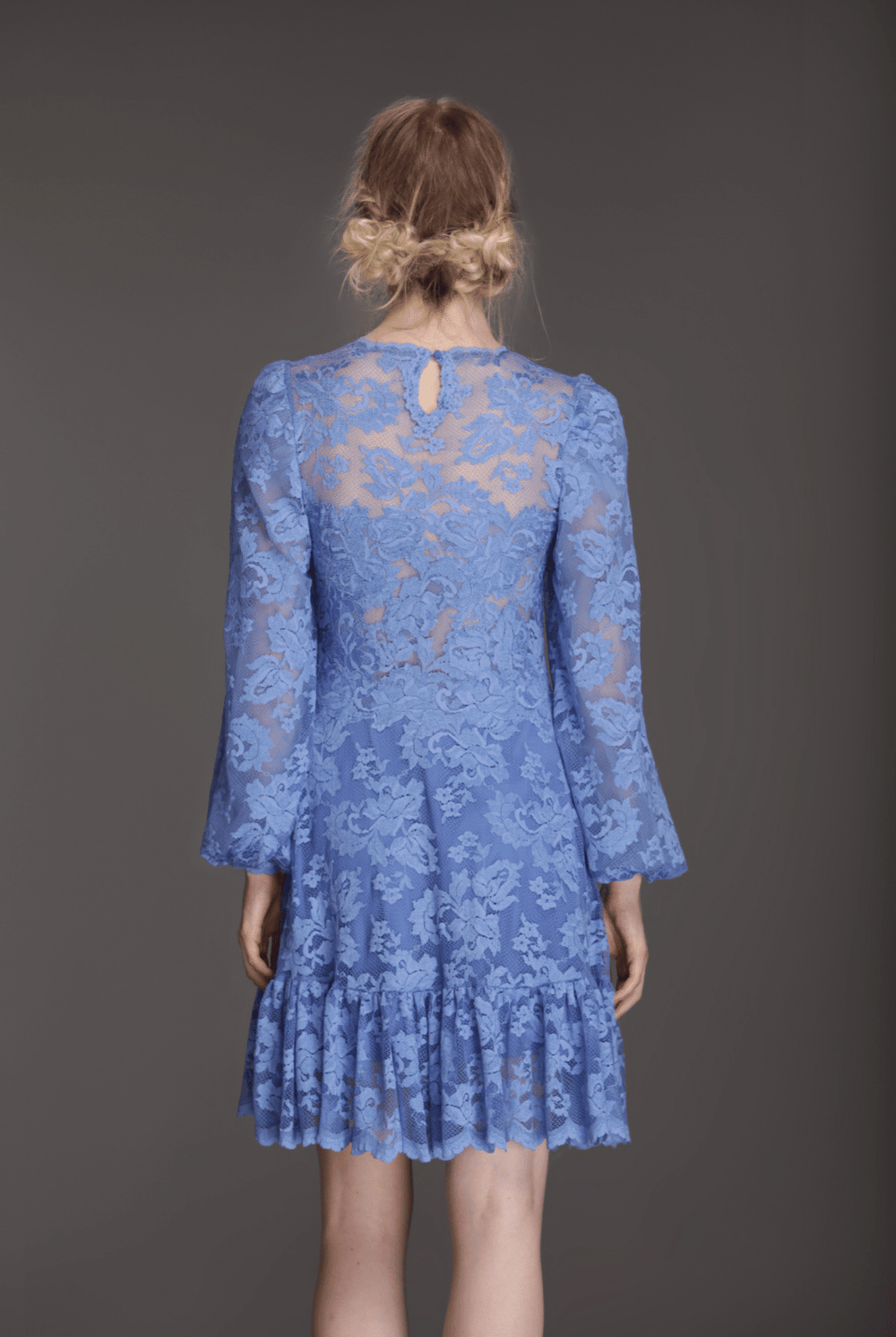 A-line short dress with long sleeves-1