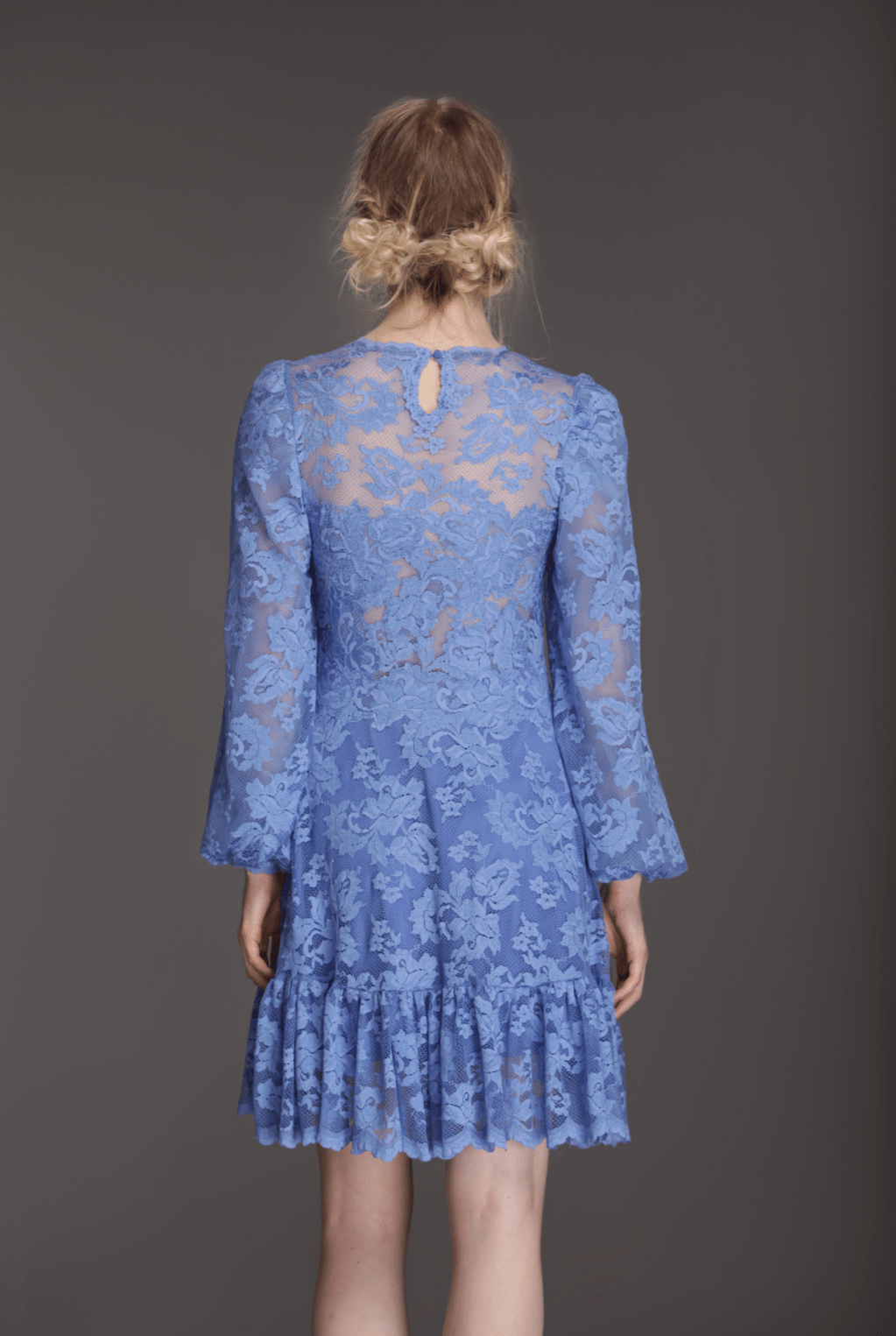 A-line short dress with long sleeves-1