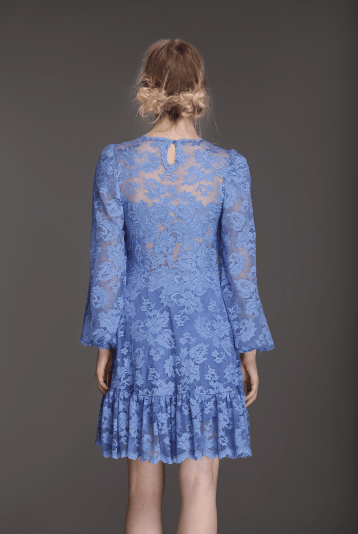 A-line short dress with long sleeves-1