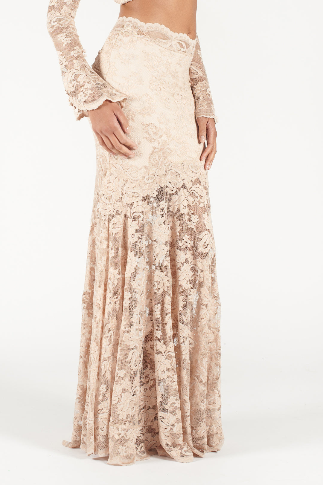 Long Skirt with Flare Bottom-2