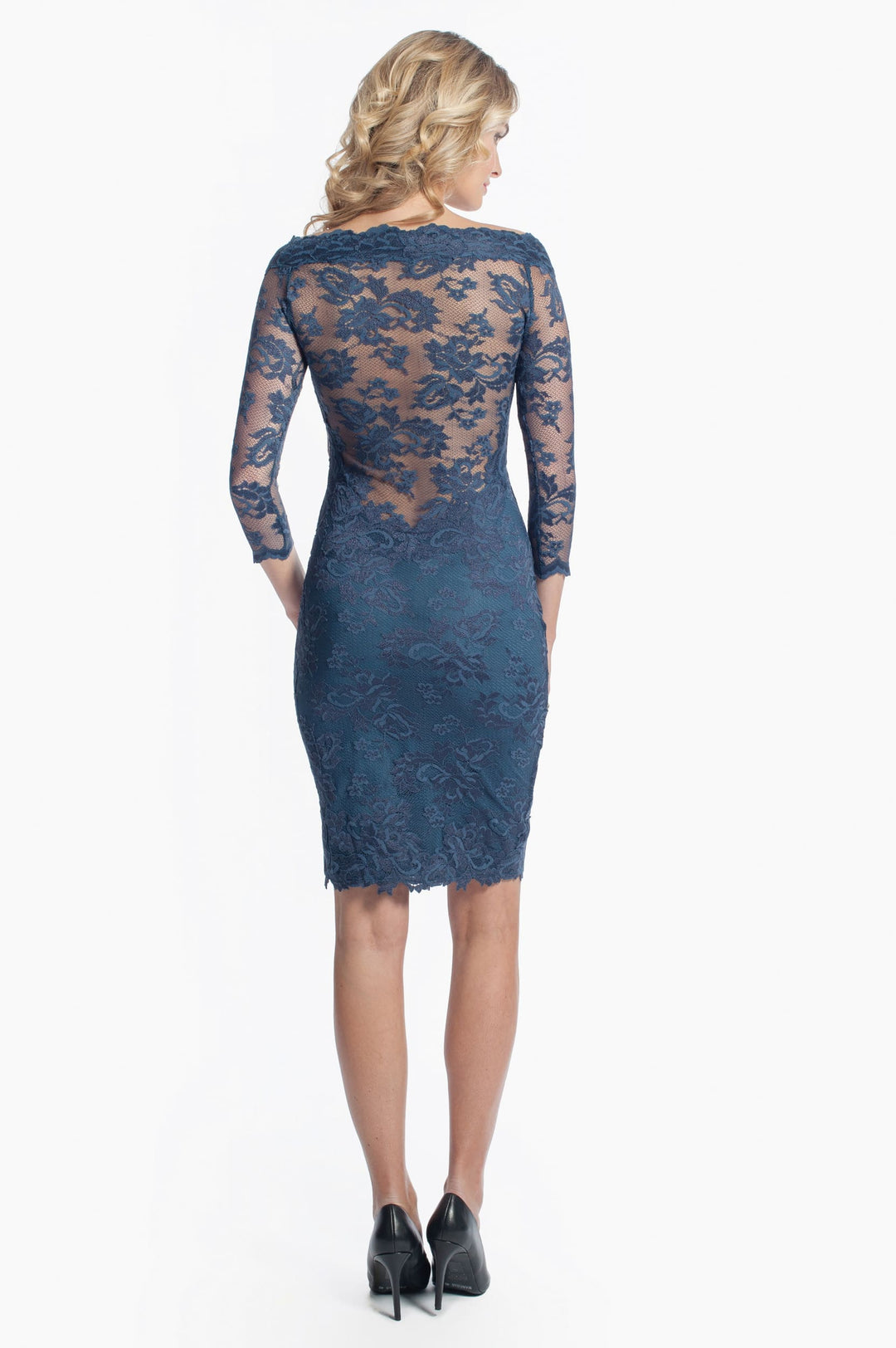 Indigo Lace Cocktail Dress-1