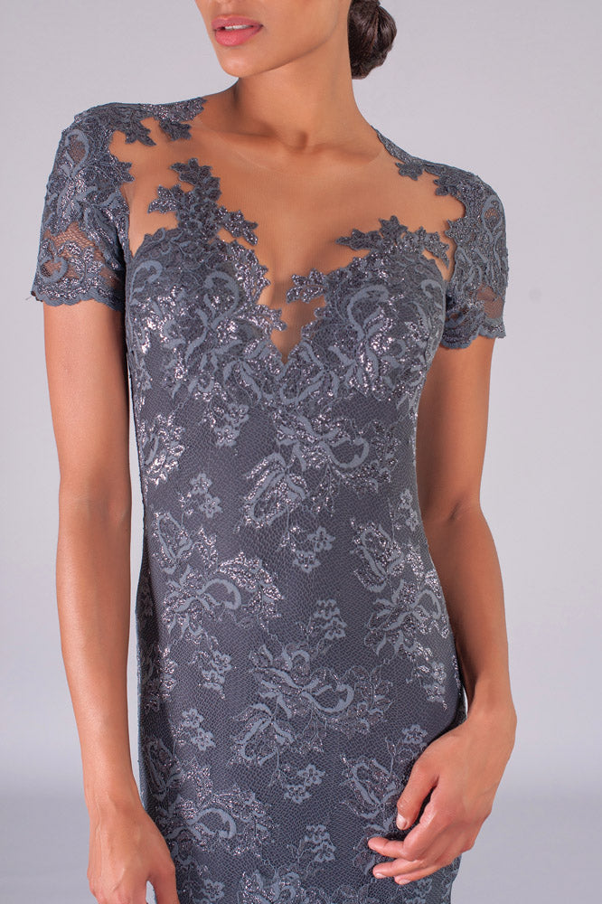 Mermaid Lace Dress with Illusion-3