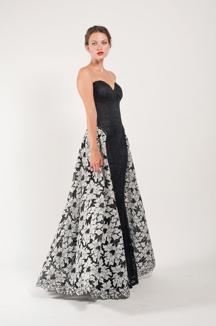 Charming Black Lace Off-Shoulder Gown-2