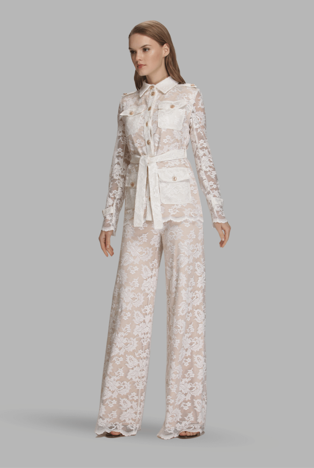 Collared jacket with pockets & belt-2