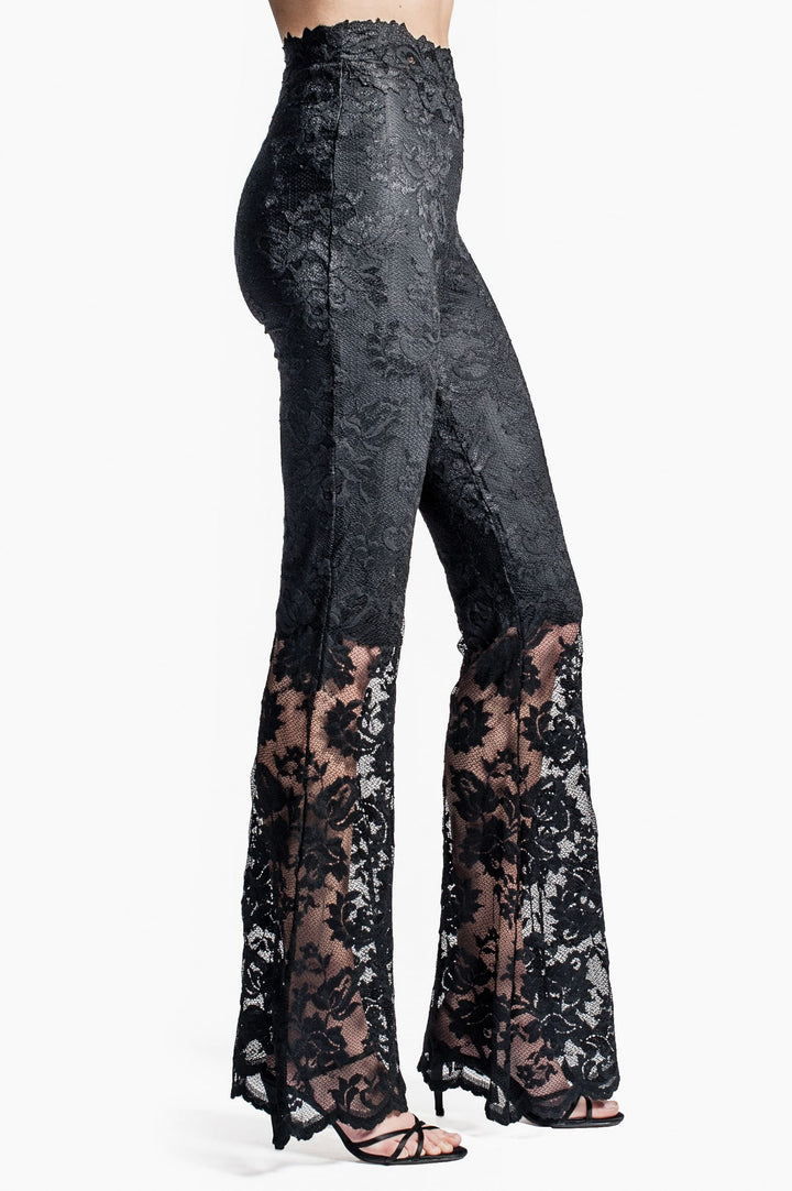 High-Waisted Lace Trousers-2