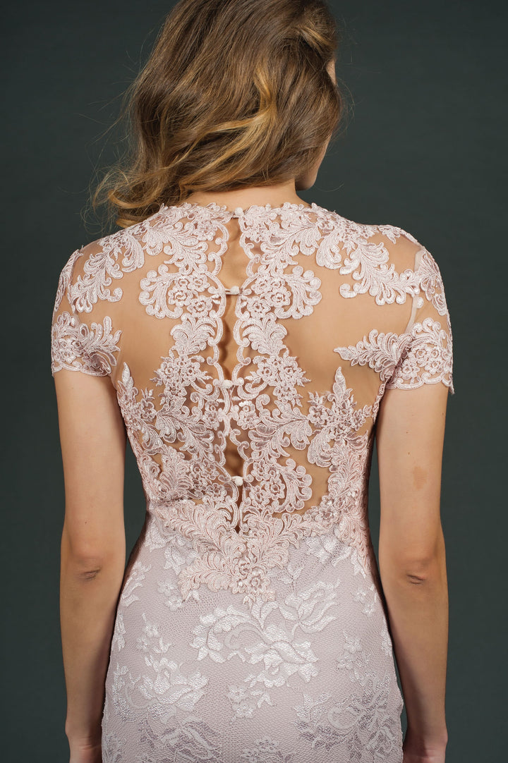 Rose Water Lace Cocktail Dress-5
