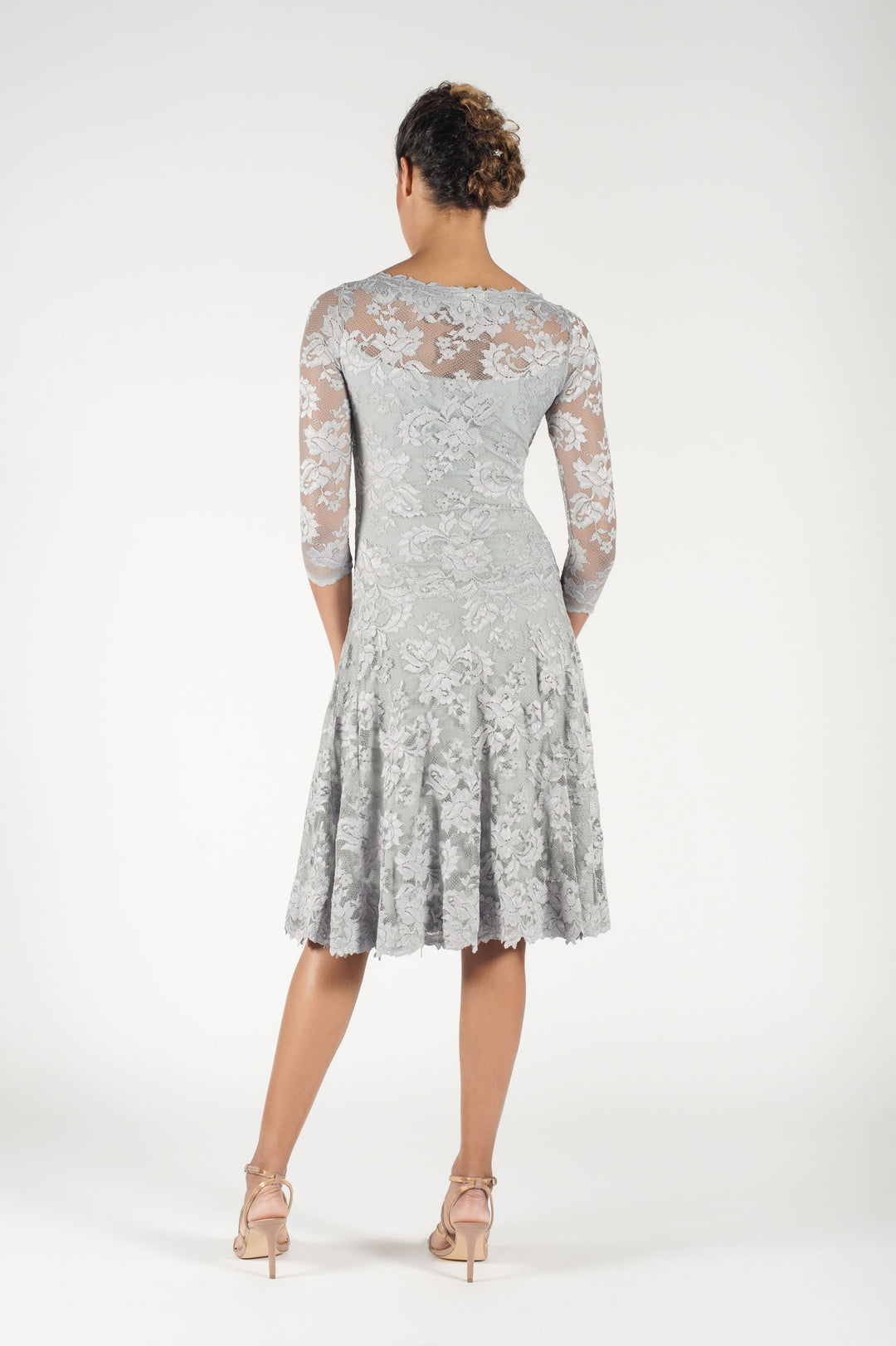 Dove Grey Sleeve Cocktail Dress-1