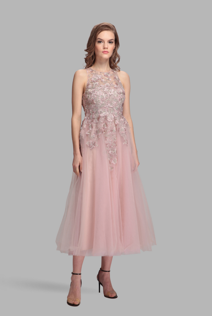 Floral frill tutu sleeveless dress-0