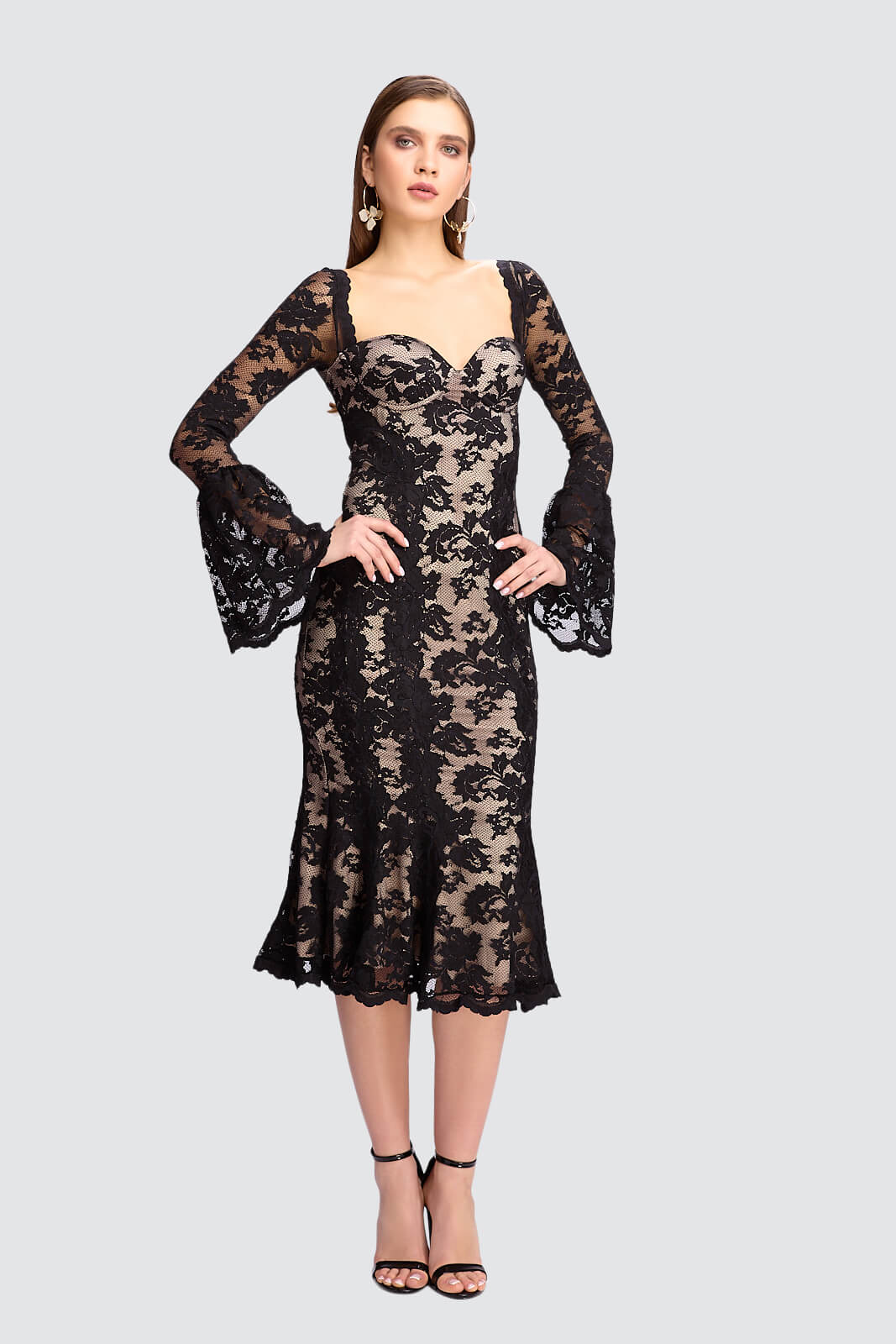 Dress with Bell Sleeves-0