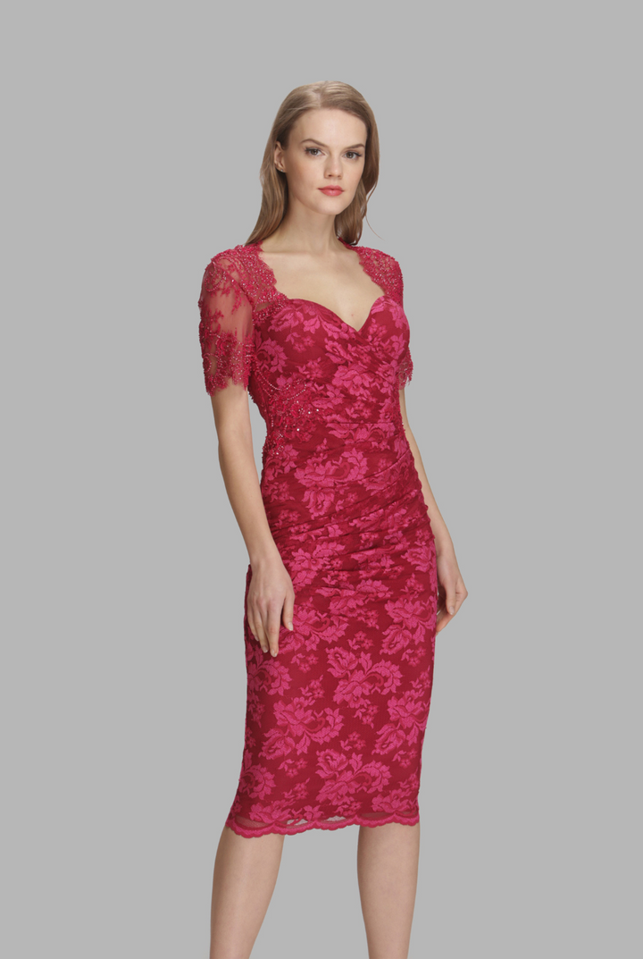 Heart neckline ruched torso dress-0