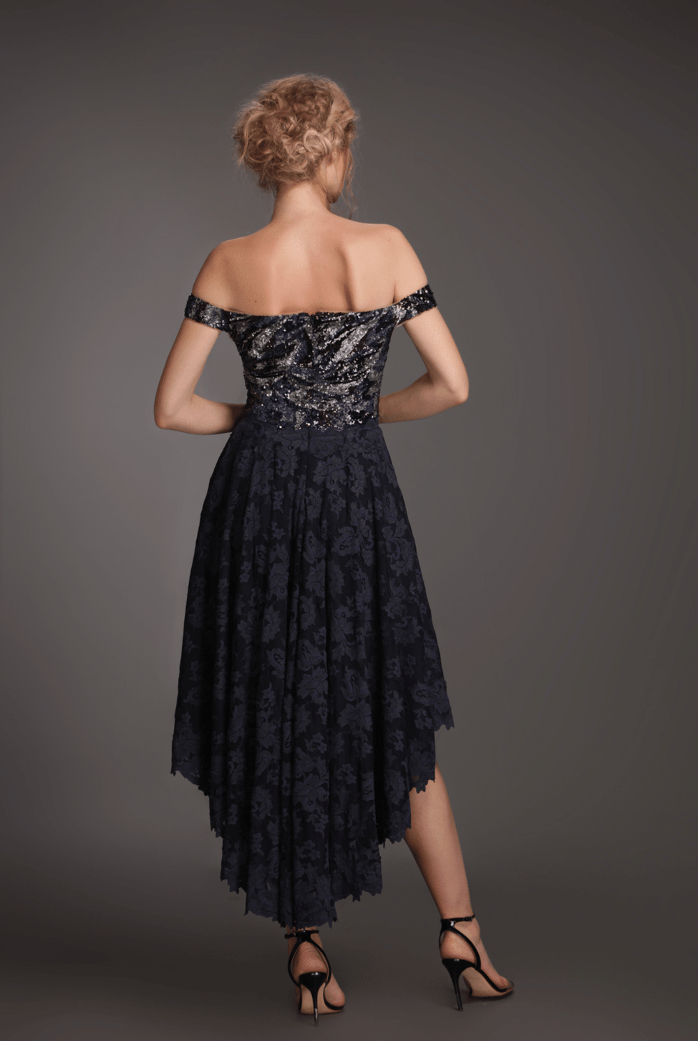 Off-shoulder sequin dress-1