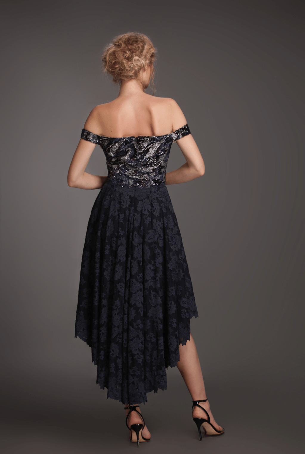 Off-shoulder sequin dress-1