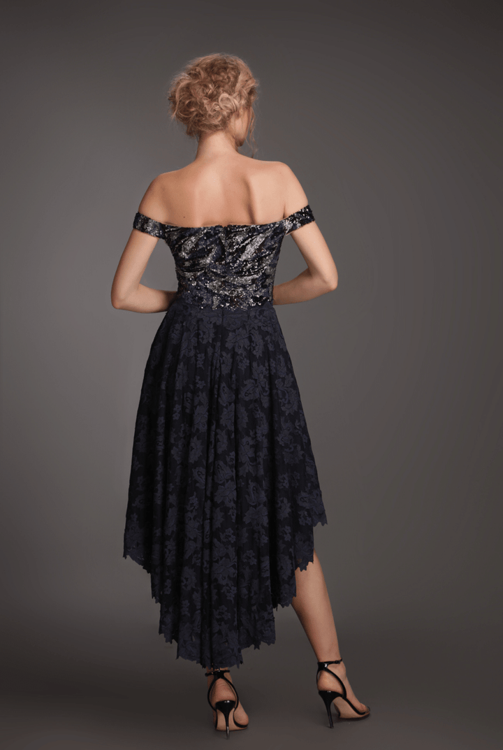 Off-shoulder sequin dress-1