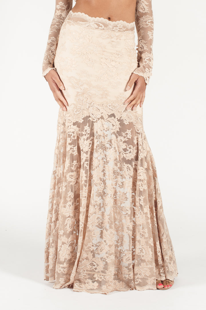 Long Skirt with Flare Bottom-0