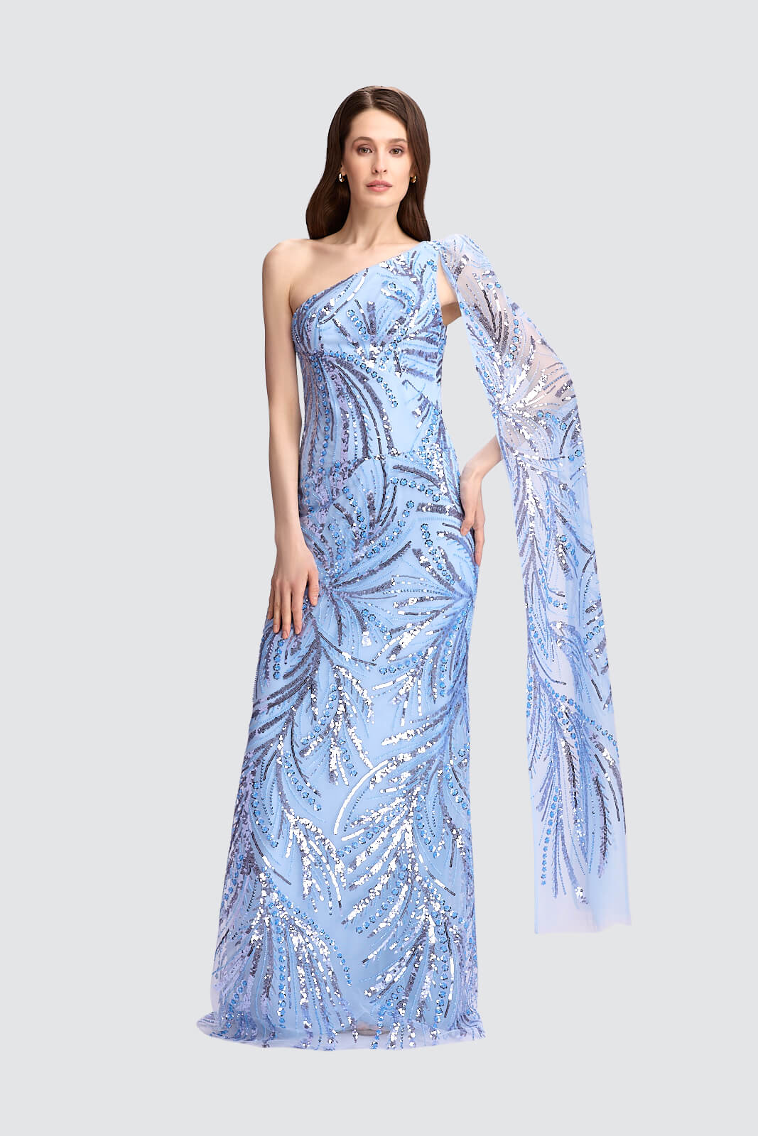 Celestial Elegance One-Shoulder Gown
