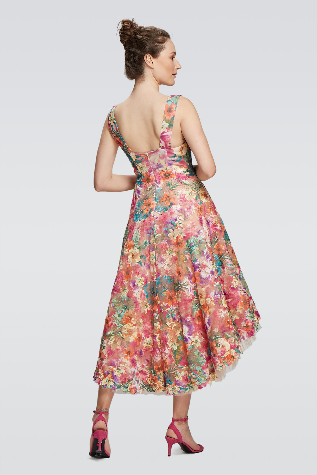 Floral Dress with Soft Tulle Skirt-1