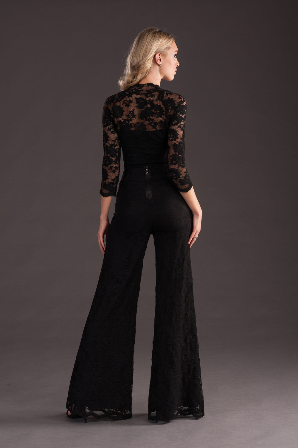 Black V Neck Scallop Top-1