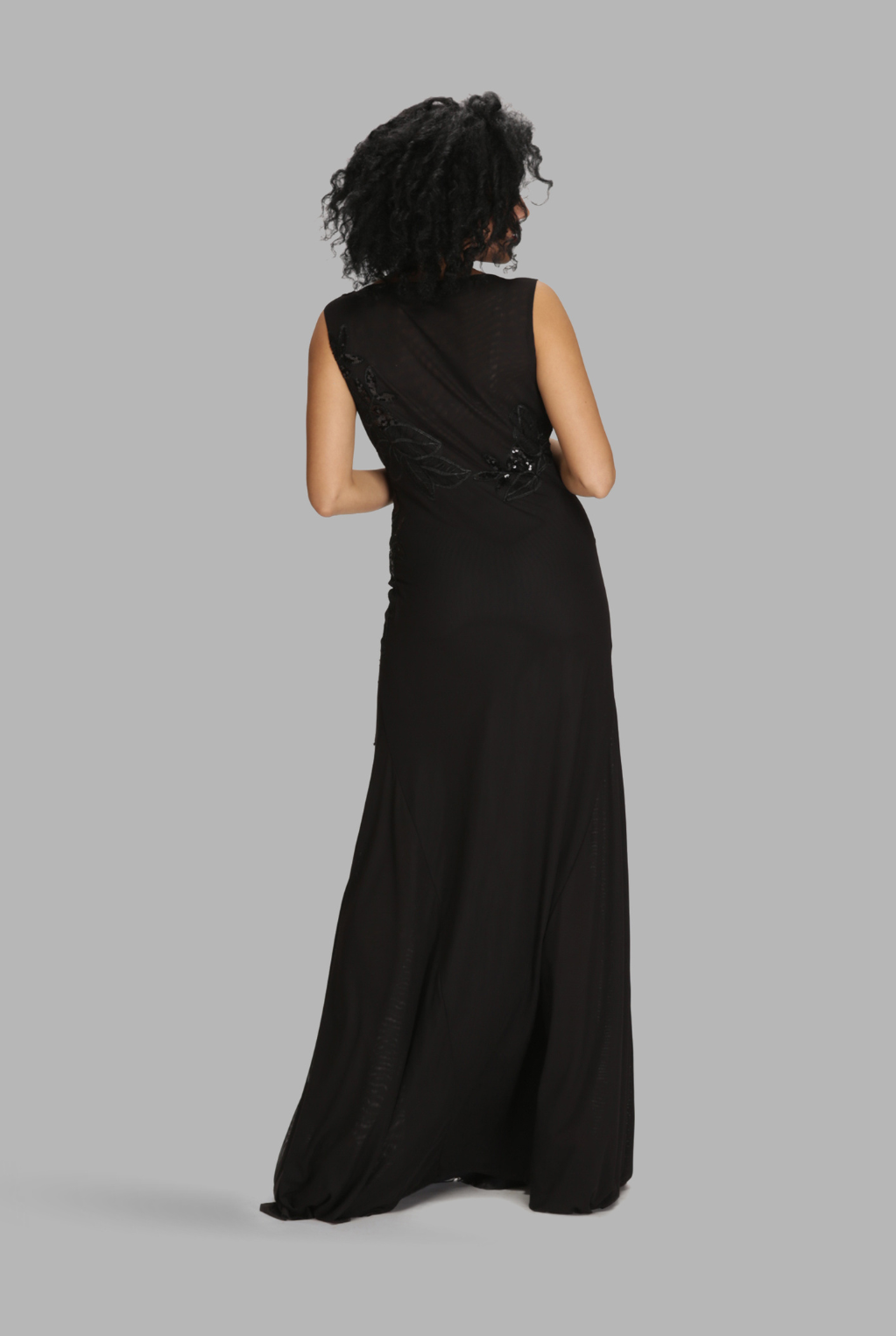 Empire waist ruched flare gown-3