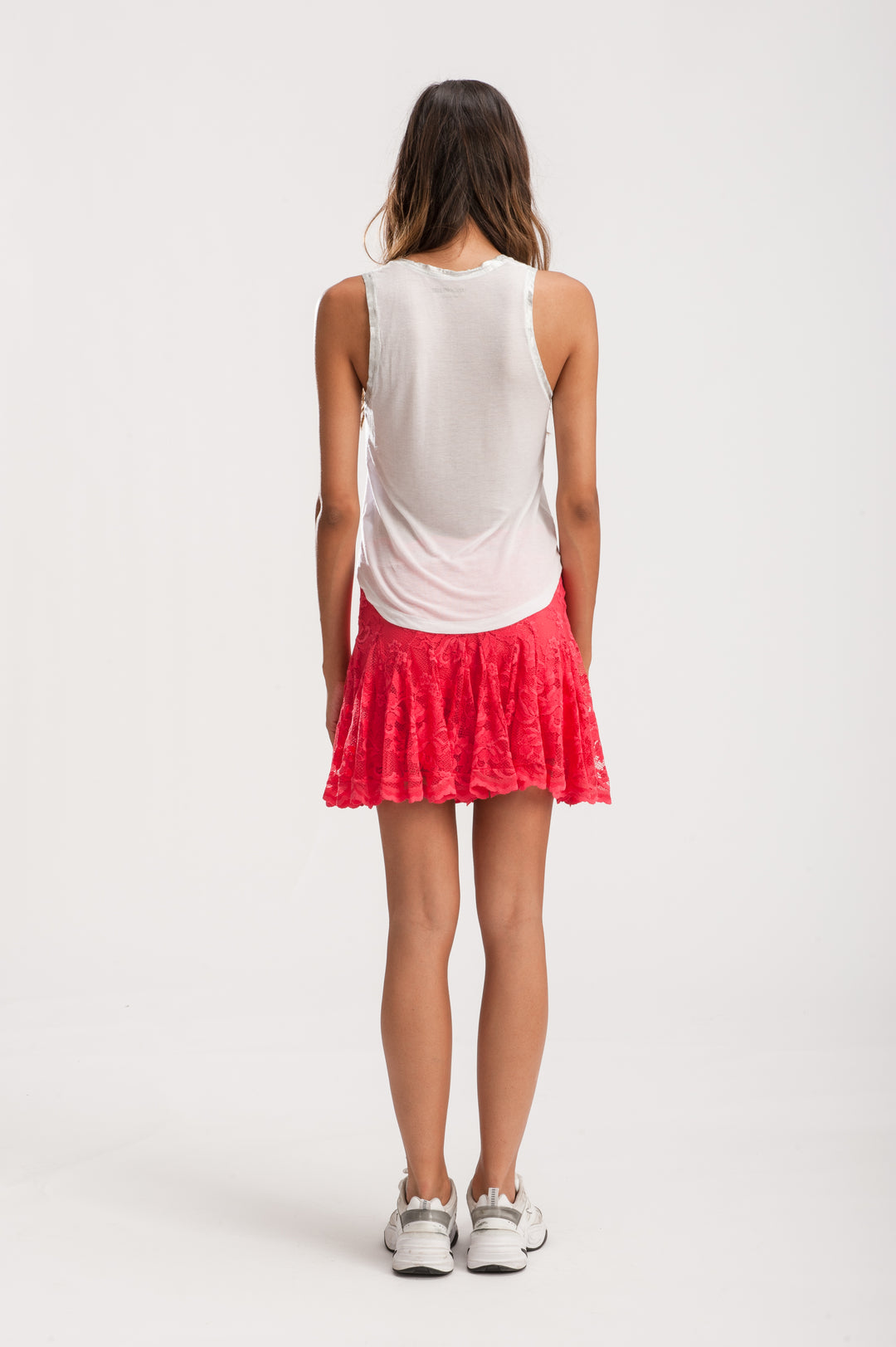 Mini Flared Lace Skirt-7