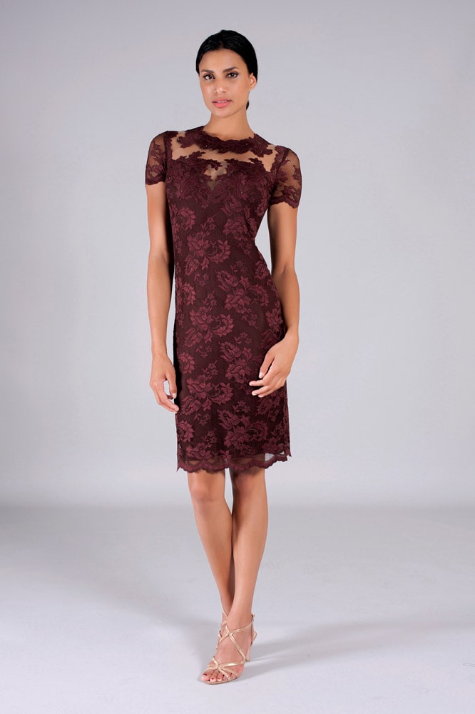 Lace Dress with Illusion-0