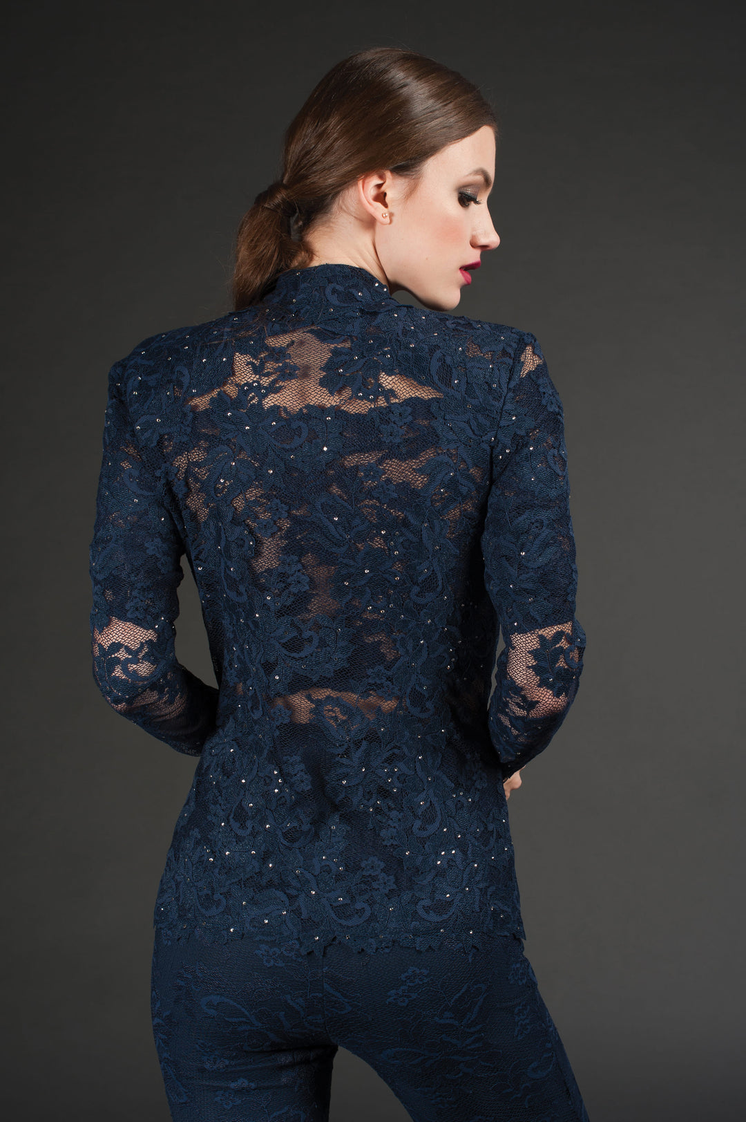 Luxury Lace Cardigan with Swarovski Crystals-1