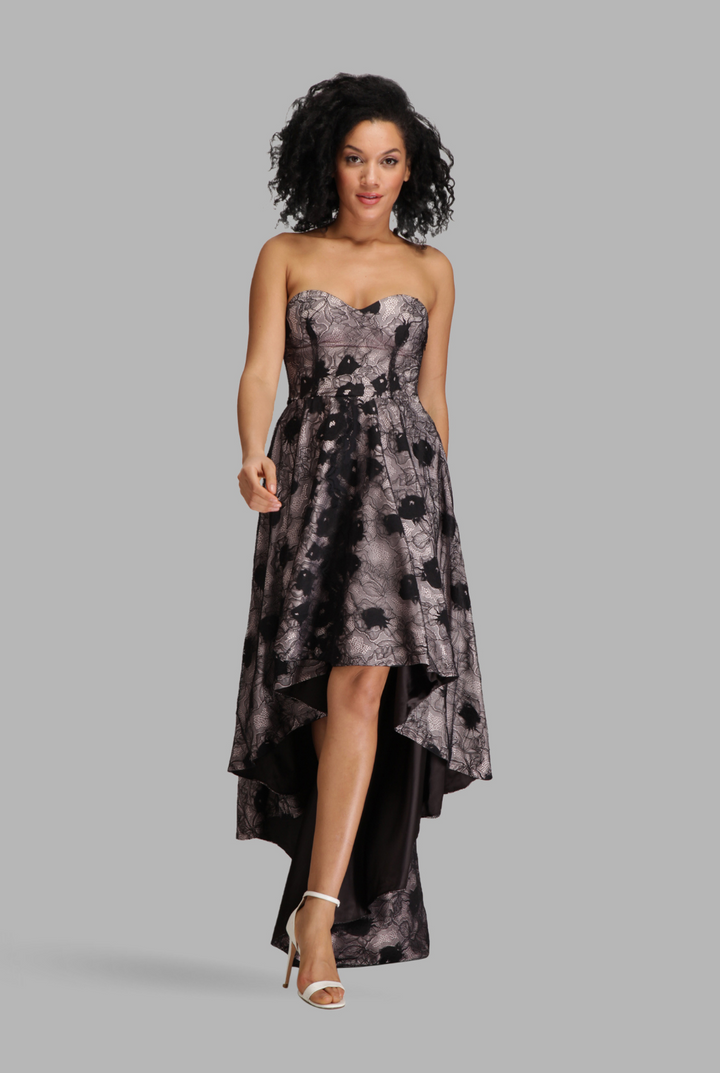 Corset high-low frill dress-0